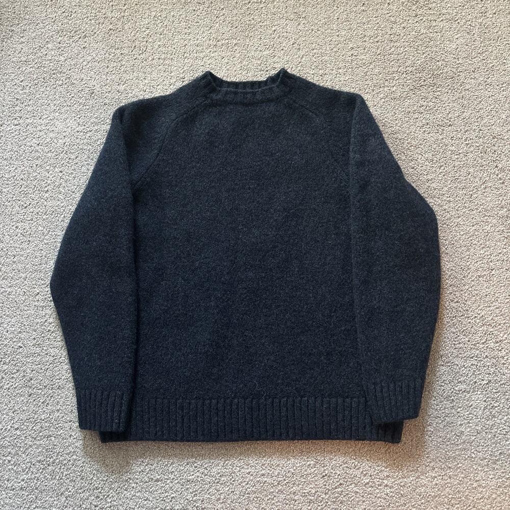 Filson 3 Gauge Heritage Wool Sweater Made in Italy Blue Marl Green Tag L Fits M